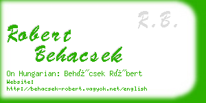 robert behacsek business card